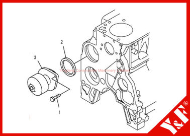 खरीदें 6D102 इंजन कोमात्सु खुदाई भागों PC200-7 6735-61-1502 जल पम्प विधानसभा online manufacture